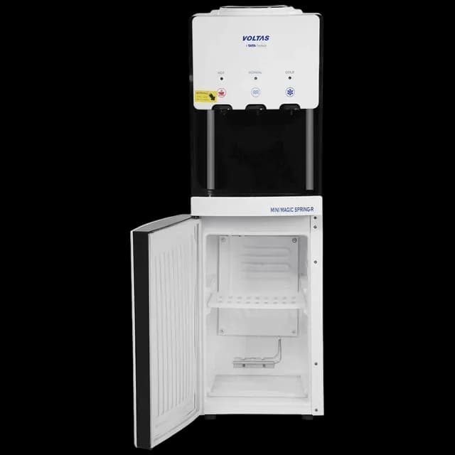 VOLTAS Minimagic Spring RV Plus Hot, Cold & Normal Top Load Water Dispenser with Cooling Cabinet (Black and White)